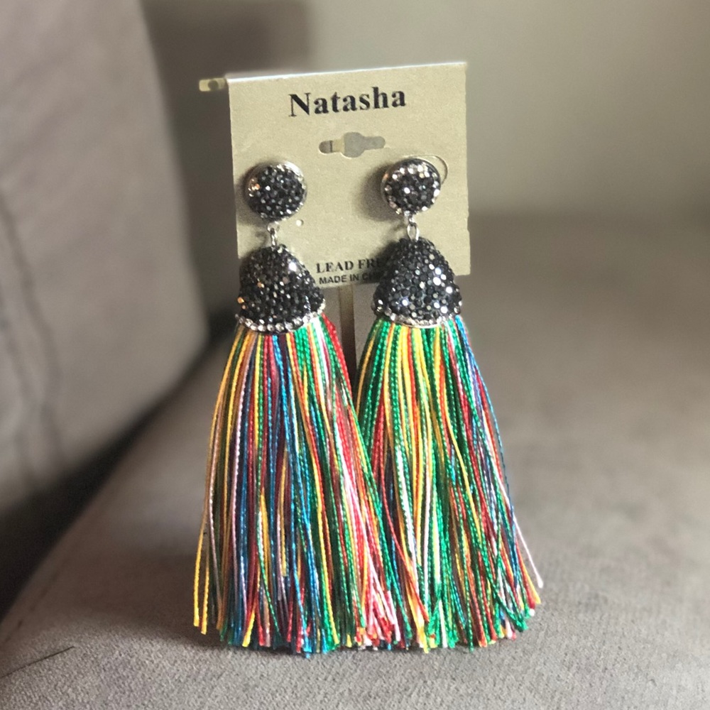 Natasha Multi-color Tassel Earrings
